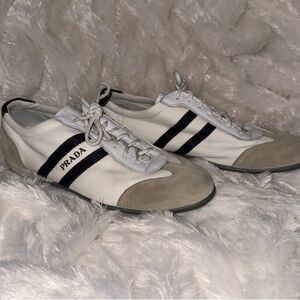 Prada Men's White and Black Sneakers